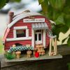 Retro Camper Birdhouse - Vintage-Style Trailer For Garden Decor