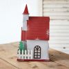 Festive Christmas Chapel Birdhouse For Holiday Decor