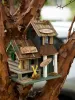 Rustic Bass Lake Lodge Wooden Birdhouse For Bird Watching And Garden Decor