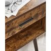 Mid-Century Modern Farmhouse 1-Drawer Nightstand with Open Shelf