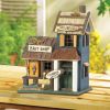 Rustic Bass Lake Lodge Wooden Birdhouse For Bird Watching And Garden Decor