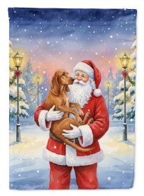 Redbone Coonhound with Santa Claus Garden Flag Mailbox Decorative Yard Banner Outside Patio Artwork for Flower Beds, Garden Size, Multicolor
