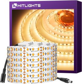 LED Strip Lights Warm White 3000K, 16.4ft High Density Tape Light, UL-Listed, 600 LEDs, 300Lm/ft, 12V Flexible Dimmable Rope Lights for Bedroom