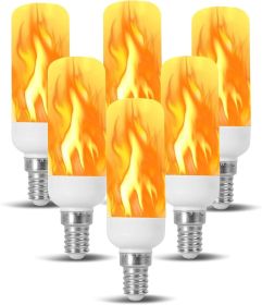 Fire Effect T6 T8 E12 LED Fire Candle Light Bulb Flame Flicker Tube Base Shape Novelty Lighting B11 Torch Bulbs 12mm Diameter Fitting