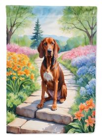 Redbone Coonhound Spring Path Garden Flag Mailbox Flag Decorative Yard Flag Banner Outside Patio Artwork Yard Flower Beds, Garden Size, Multicolo
