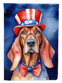 Redbone Coonhound Patriotic American House Flag Large Porch Sleeve Pole Decorative Outside Yard Banner Artwork Wall Hanging, Polyester, House Siz