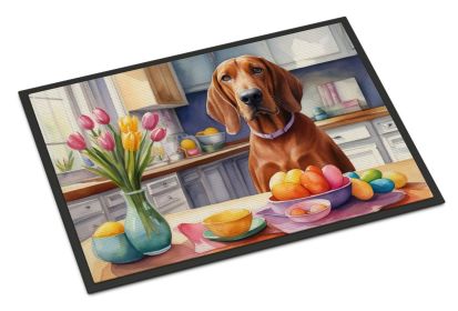 Decorating Easter Redbone Coonhound Doormat Front Door Mat Indoor Outdoor Rugs for Entryway, Non Slip Washable Low Pile, 24H X 36W