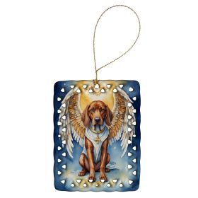 Redbone Coonhound My Angel Porcelain Ornament Christmas Tree Hanging Decorations for Home Christmas Holiday, Rectangle, Gift, Multicolor