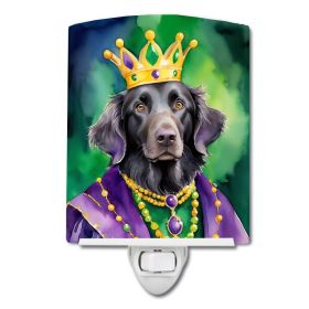 NEW Flat-Coated Retriever King of Mardi Gras Ceramic Night Light Compact, UL-Certified, Ideal for Bedroom, Bathroom, Nursery, Hallway, Kitchen, 6
