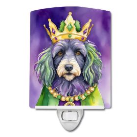 NEW Bergamasco Sheepdog King of Mardi Gras Ceramic Night Light Compact, UL-Certified, Ideal for Bedroom, Bathroom, Nursery, Hallway, Kitchen, 6x4