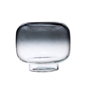 6.5" Smoke Ombre Glass Hurricane Pillar Candle Holder Medium