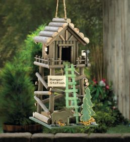 Handcrafted Wooden Birdhouse For Gardens - Ranger Station Design