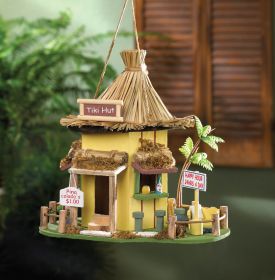 Handcrafted Tiki Hut Birdhouse For Tropical Garden Decor