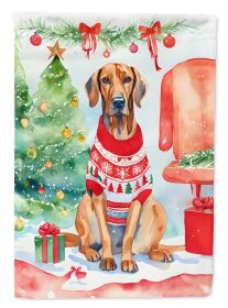 Redbone Coonhound Christmas House Flag Large Porch Sleeve Pole Decorative Outside Yard Banner Artwork Wall Hanging, Polyester, House Size, Multic (Default: Default)