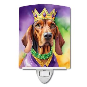 NEW Redbone Coonhound King of Mardi Gras Ceramic Night Light Compact, UL-Certified, Ideal for Bedroom, Bathroom, Nursery, Hallway, Kitchen, 6x4x3 (Default: Default)